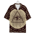 Eye of Providence Symbol Print Rayon Hawaiian Shirt