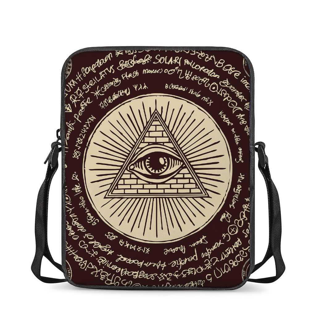 Eye of Providence Symbol Print Rectangular Crossbody Bag
