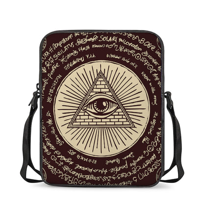Eye of Providence Symbol Print Rectangular Crossbody Bag