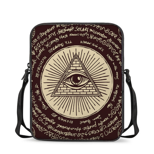 Eye of Providence Symbol Print Rectangular Crossbody Bag