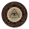 Eye of Providence Symbol Print Round Floor Mat