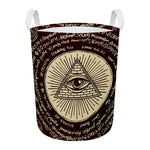 Eye of Providence Symbol Print Round Laundry Basket