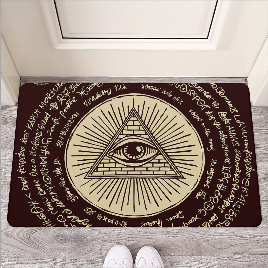 Eye of Providence Symbol Print Rubber Doormat