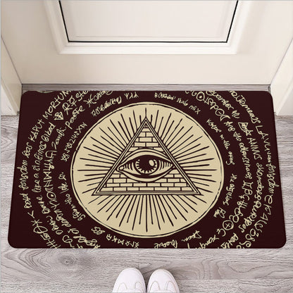 Eye of Providence Symbol Print Rubber Doormat