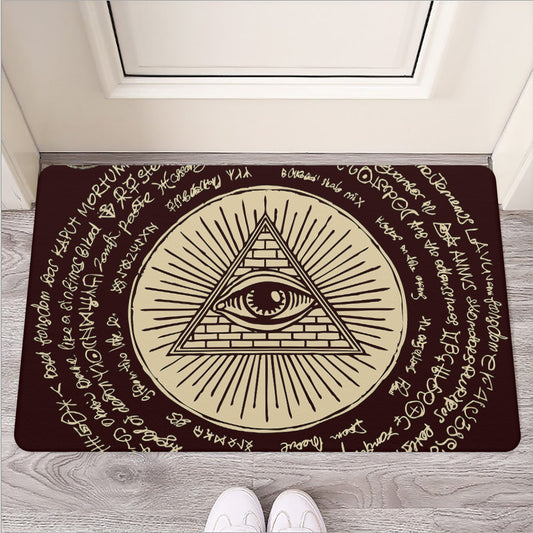 Eye of Providence Symbol Print Rubber Doormat
