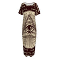 Eye of Providence Symbol Print Short Sleeve Long Nightdress