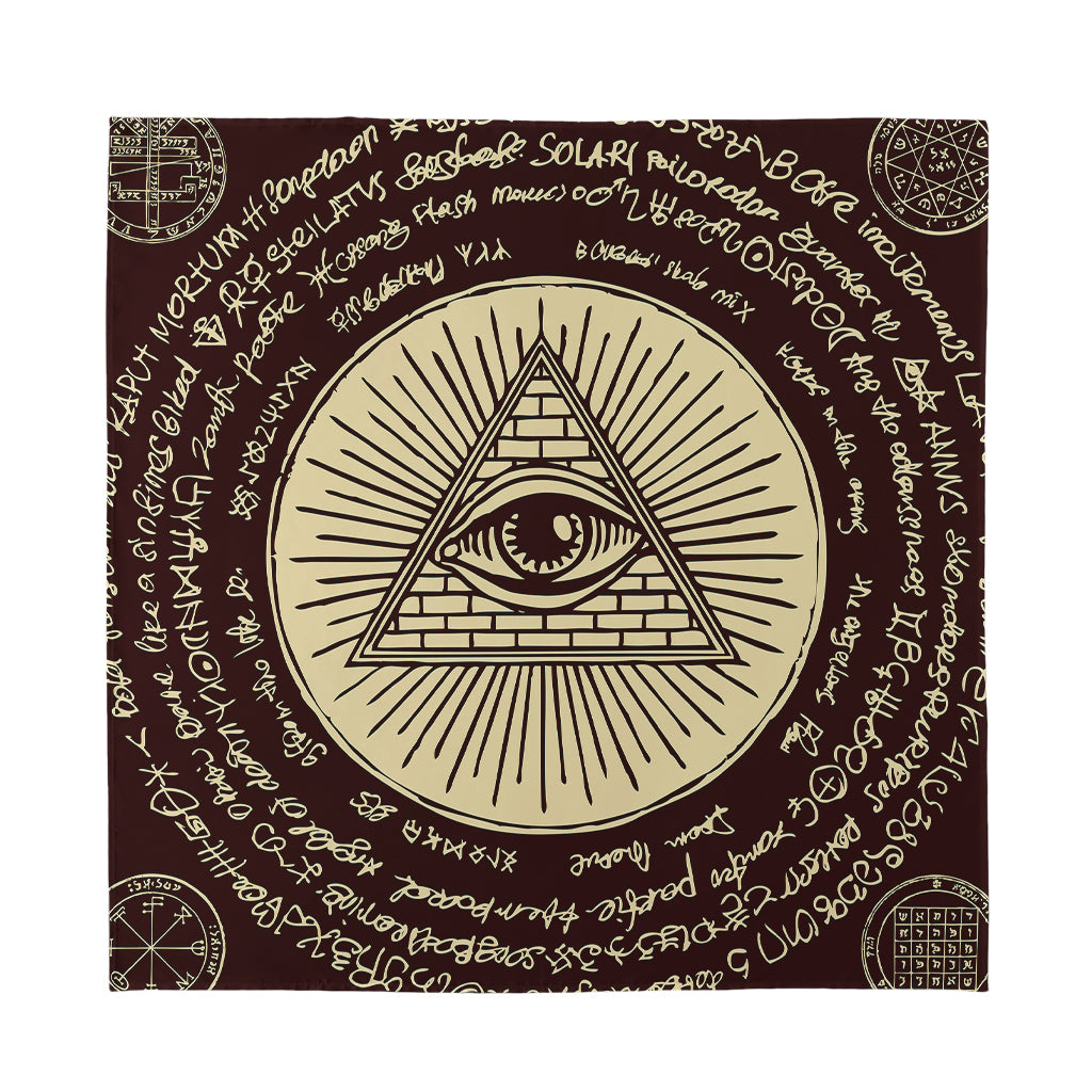 Eye of Providence Symbol Print Silk Bandana