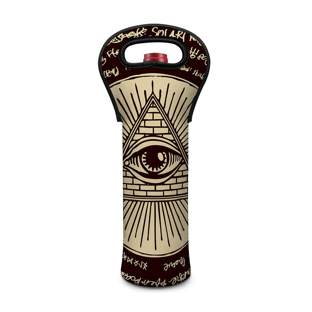 Eye of Providence Symbol Print Single Neoprene Wine Tote