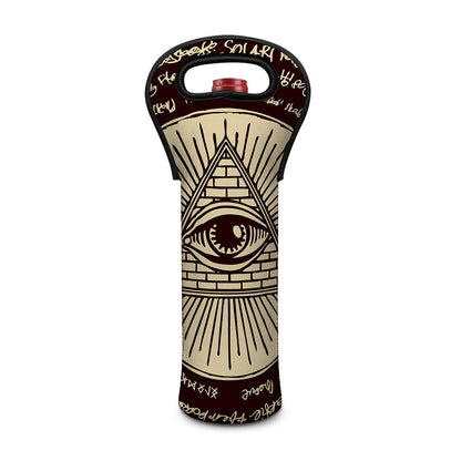 Eye of Providence Symbol Print Single Neoprene Wine Tote
