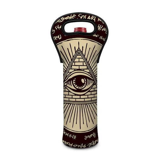 Eye of Providence Symbol Print Single Neoprene Wine Tote