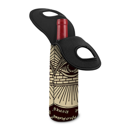 Eye of Providence Symbol Print Single Neoprene Wine Tote