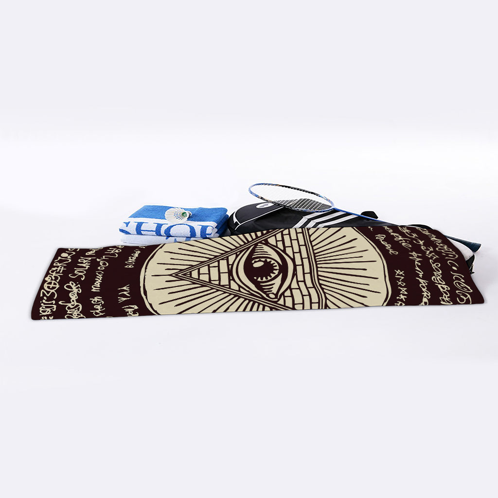 Eye of Providence Symbol Print Sports Towel