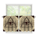 Eye of Providence Symbol Print Tier Curtains