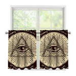 Eye of Providence Symbol Print Tier Curtains