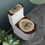 Eye of Providence Symbol Print Toilet Lid And Tank Cover Set