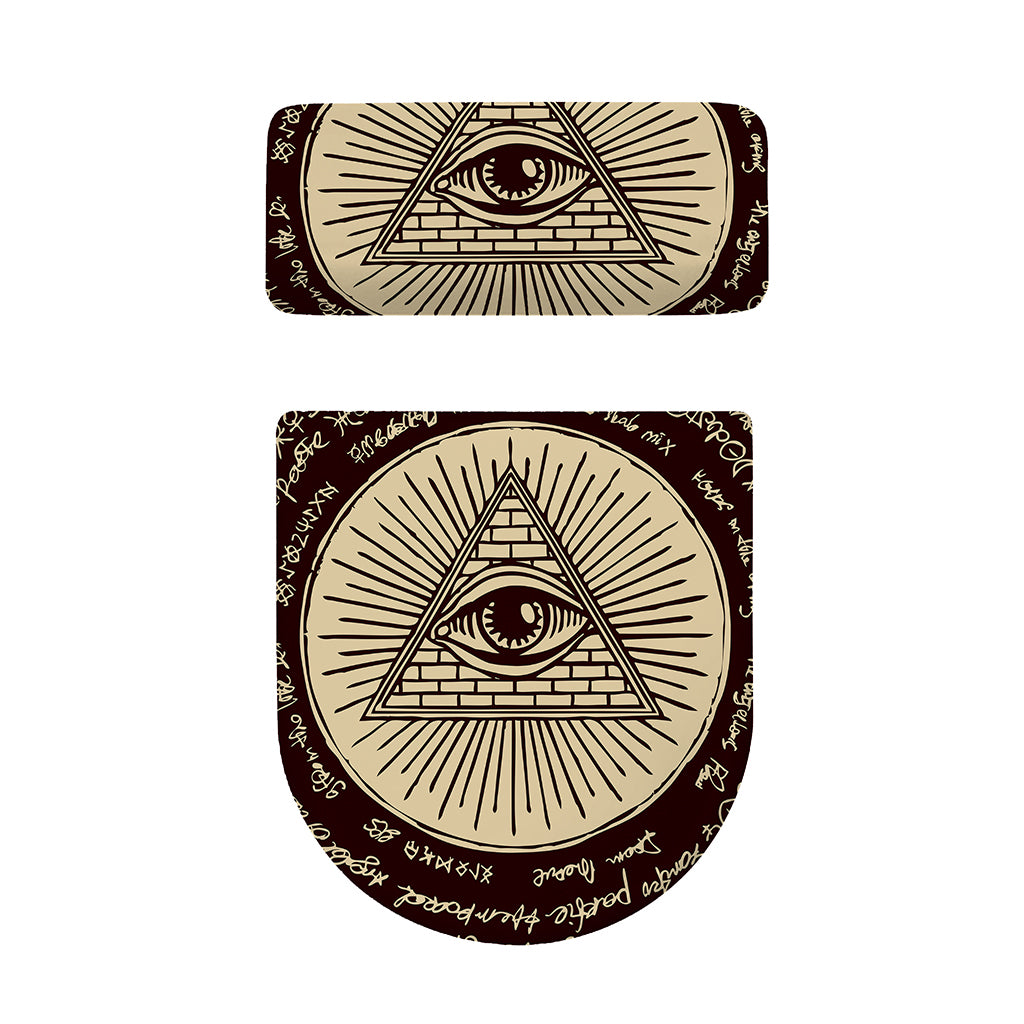 Eye of Providence Symbol Print Toilet Lid And Tank Cover Set