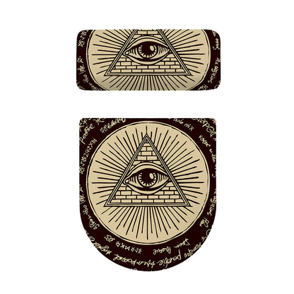 Eye of Providence Symbol Print Toilet Lid And Tank Cover Set