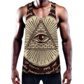 Eye of Providence Symbol Print Men's Workout Tank Top