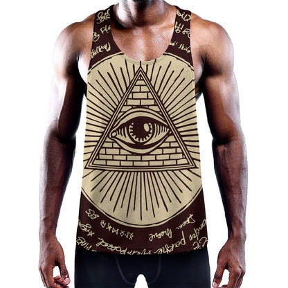 Eye of Providence Symbol Print Training Tank Top