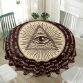 Eye of Providence Symbol Print Waterproof Round Tablecloth