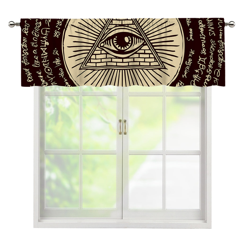 Eye of Providence Symbol Print Window Valance