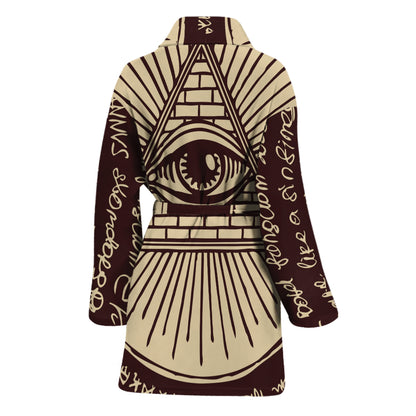 Eye of Providence Symbol Print Women's Bathrobe