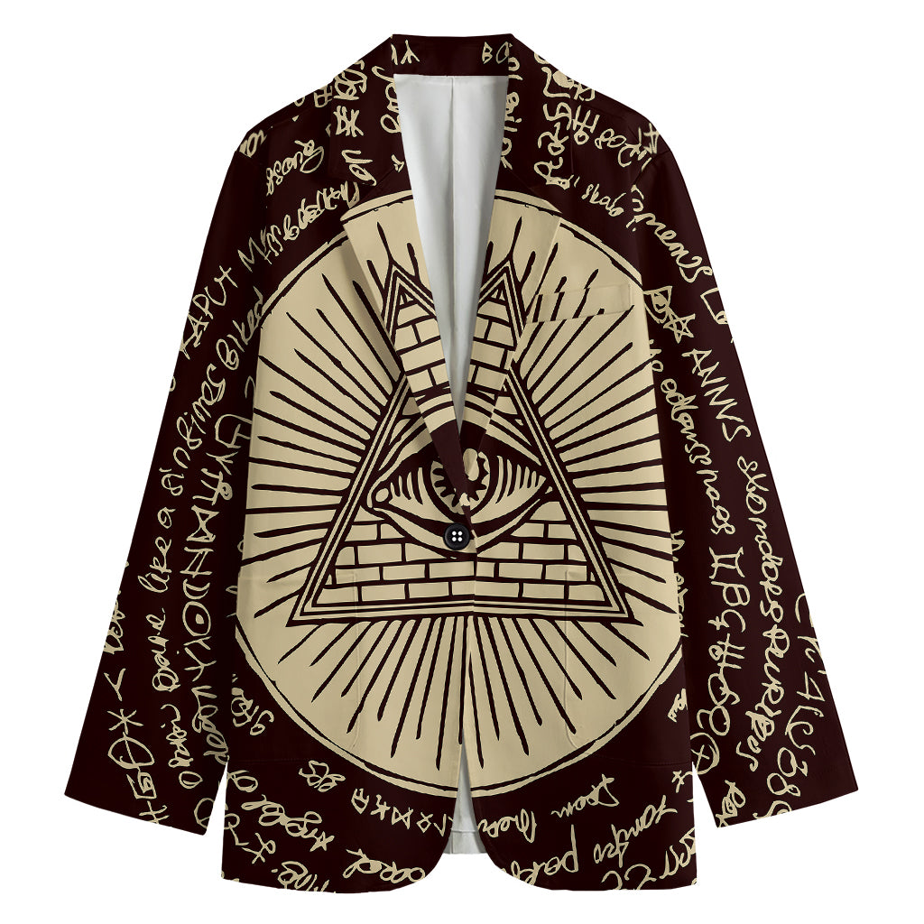Eye of Providence Symbol Print Women's Cotton Blazer