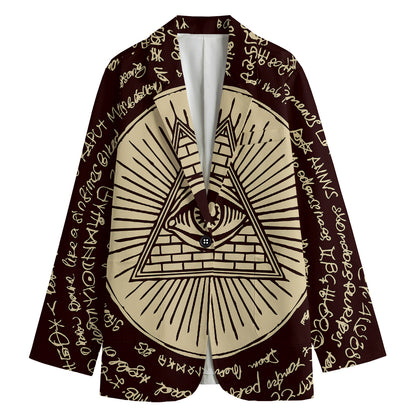 Eye of Providence Symbol Print Women's Cotton Blazer