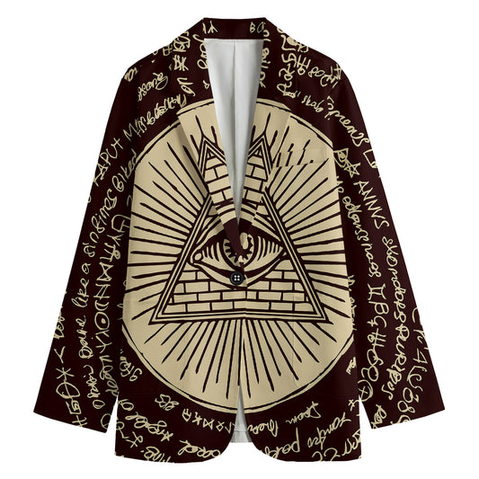 Eye of Providence Symbol Print Women's Cotton Blazer