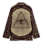 Eye of Providence Symbol Print Women's Cotton Blazer