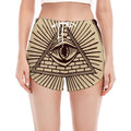 Eye of Providence Symbol Print Women's Split Running Shorts