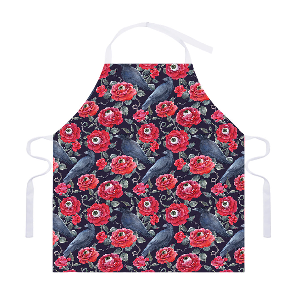 Eyeball Rose Pattern Print Adjustable Apron