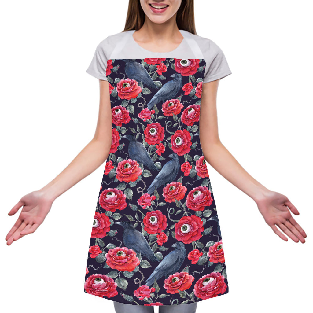 Eyeball Rose Pattern Print Adjustable Apron