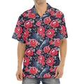 Eyeball Rose Pattern Print Aloha Shirt