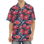 Eyeball Rose Pattern Print Aloha Shirt