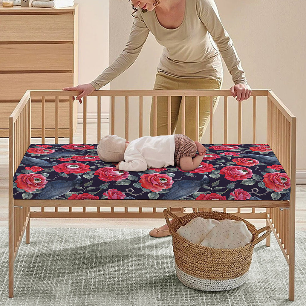 Eyeball Rose Pattern Print Baby Crib Sheet