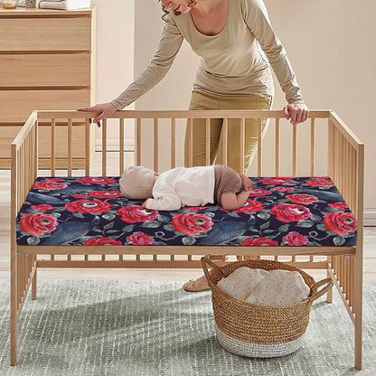 Eyeball Rose Pattern Print Baby Crib Sheet