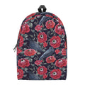 Eyeball Rose Pattern Print School Backpack