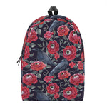 Eyeball Rose Pattern Print Backpack