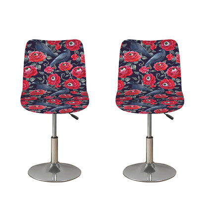 Eyeball Rose Pattern Print Bar Stool Covers