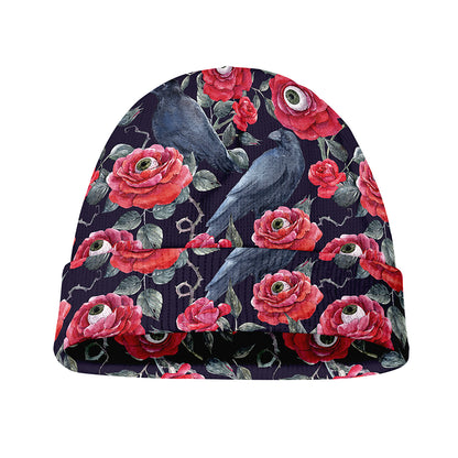 Eyeball Rose Pattern Print Beanie