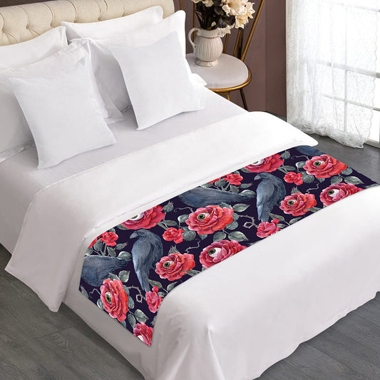 Eyeball Rose Pattern Print Bed Runner