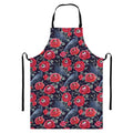 Eyeball Rose Pattern Print Bib Apron With Pocket