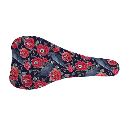 Eyeball Rose Pattern Print Bicycle Seat Cover