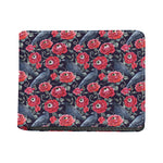 Eyeball Rose Pattern Print Bifold Wallet