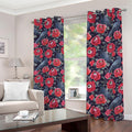 Eyeball Rose Pattern Print Dimout Grommet Curtains