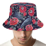 Eyeball Rose Pattern Print Bucket Hat