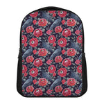 Eyeball Rose Pattern Print Casual Backpack