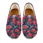 Eyeball Rose Pattern Print Casual Shoes