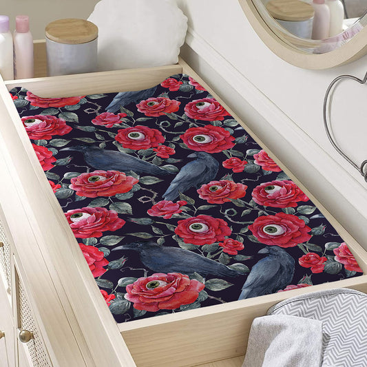 Eyeball Rose Pattern Print Changing Pad Cover